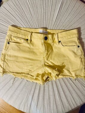 LOFT Yellow Denim Cutoff Shorts